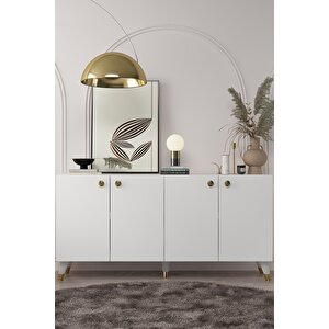 8198-1ct Kb150 Konsol, Tv Üni̇tesi̇-beyaz-altın Beyaz-Altın