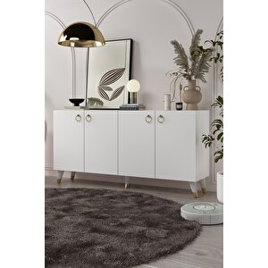 8201kb-1dd Konsol, Tv Üni̇tesi̇-beyaz-altın Beyaz-Altın