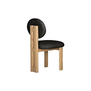 Coco İskandinav Teddy Natural Ahşap Bohem Sandalye Antrasit - Kayın