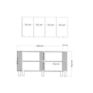 8197-1ct Kb150 Konsol Tv Üni̇tesi̇-BEYAZ-SAFİRMEŞE