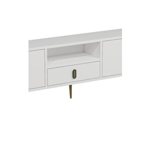 1323dropdd-32 Tv Sehpasi-BEYAZ-ALTIN