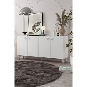 8199-1ct Kb150 Konsol, Tv Üni̇tesi̇-beyaz-gümüş Beyaz-Gümüş