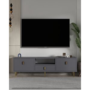 1323dropct-32 Tv Sehpasi-antrasit-altın Antrasit Gold