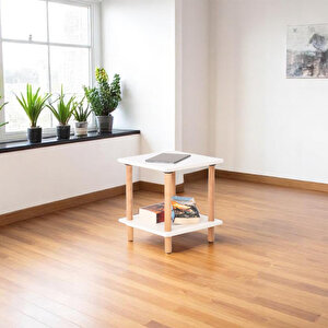 Pia Yan Sehpa Beyaz Beyaz