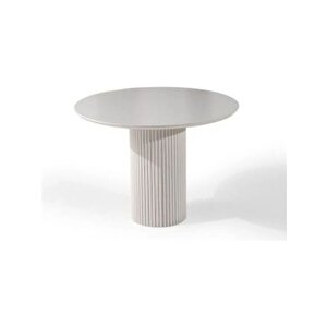 Breeze Yuvarlak Ahşap Bohem Masa 100x100 Beyaz