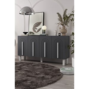 8195KB-128DD Konsol Tv Üni̇tesi̇-antrasit-beyaz Antrasit Beyaz