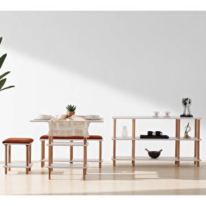 Pia Yemek Odası Takımı Beyaz Beyaz