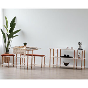 Pia Yemek Odası Takımı Beyaz Beyaz