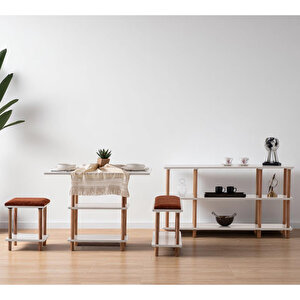 Pia Yemek Odası Takımı Beyaz Beyaz