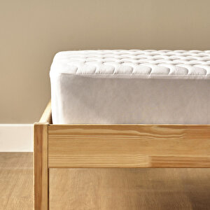 Sıvı Geçirmez Pamuklu Kapitoneli Fitted Yatak Alezi Beyaz (160x200 Cm) Beyaz