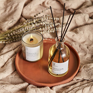 Vanilla Noir Ahşap Fitilli Soy Wax Mum Antrasit