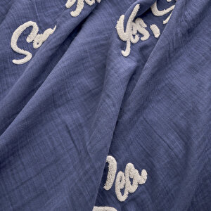 %100 Pamuk Marine Punch Nakışlı Çift Kişilik Yatak Örtüsü Seti Lacivert (240x260 Cm) Lacivert