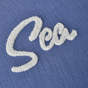 %100 Pamuk Marine Punch Nakışlı Çift Kişilik Yatak Örtüsü Seti Lacivert (240x260 Cm) Lacivert