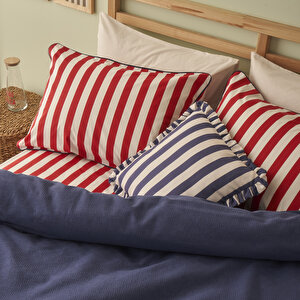 %100 Pamuk Line Tek Kişilik Pike Takımı Lacivert (150x220 Cm) Lacivert