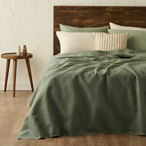 %100 Pamuk Feel Çift Kişilik Waffle Pike Haki (200x220 Cm) Haki