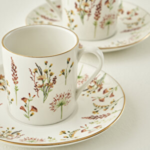 Flores Porselen 2'li Kahve Fincanı Seti (90 Cc) Çok Renkli