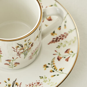 Flores Porselen 2'li Kahve Fincanı Seti (90 Cc) Çok Renkli