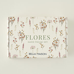 Flores Porselen 2'li Kahve Fincanı Seti (90 Cc) Çok Renkli