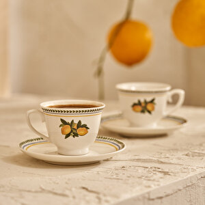 Lemoncello Porselen 2'li Kahve Fincanı Seti (90 Cc) Çok Renkli