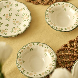 Veronica Porselen 8 Parça 4 Kişilik Kahvaltı Takımı Çok Renkli