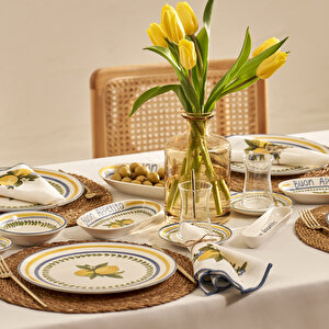 Lemoncello Porselen 26 Parça 6 Kişilik Kahvaltı Takımı Çok Renkli