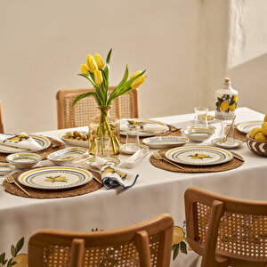 Lemoncello Porselen 26 Parça 6 Kişilik Kahvaltı Takımı Çok Renkli