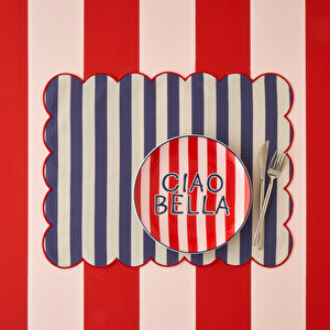 Line Pamuklu Amerikan Servis Mavi (35x45 Cm) Mavi