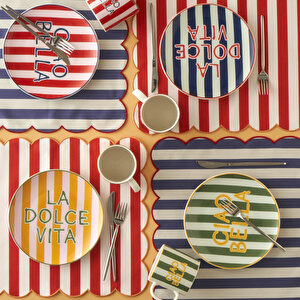 Line Pamuklu Amerikan Servis Mavi (35x45 Cm) Mavi