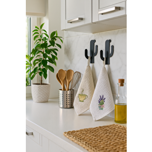 Dekoratif Kaktüs Askılık 2’li Set – Yapışkanlı Duvar Askısı Anahtar, Havlu, Çanta, Şapka Askılığı