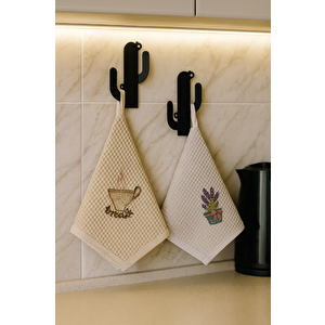 Dekoratif Kaktüs Askılık 2’li Set – Yapışkanlı Duvar Askısı Anahtar, Havlu, Çanta, Şapka Askılığı