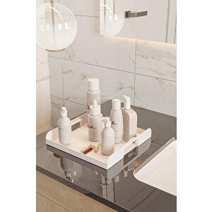 Çok Amaçlı Beyaz Tepsi, Mutfak, İkramlık, Organizasyon, Kahve Ve Sunum Tepsisi