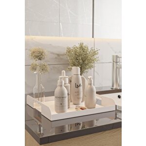 Çok Amaçlı Beyaz Tepsi, Mutfak, İkramlık, Organizasyon, Kahve Ve Sunum Tepsisi