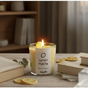 Limon Çayı Jel Mum Cam Bardak ,%100 Soyawax El Yapımı, Kiraz Kokulu, 9x8 Sarı