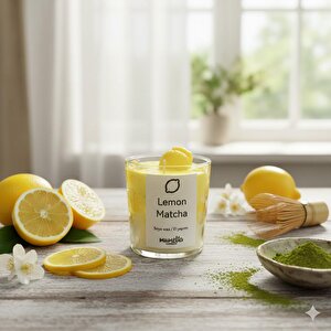 Limon Çayı Jel Mum Cam Bardak ,%100 Soyawax El Yapımı, Kiraz Kokulu, 9x8 Sarı