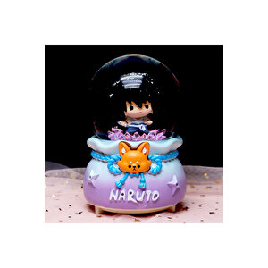 Naruto Orta Boy Kar Küresi Işıklı, Müzikli, Mor, 12x8 Mor