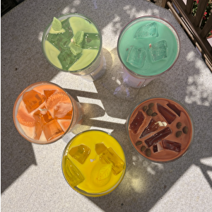 Mandalina Çayı Jel Mum Cam Bardak ,%100 Soyawax El Yapımı, Mandalina Kokulu, 9x8 Turuncu