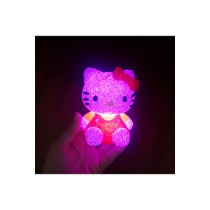 Hello Kitty Işık Saçan Gece Lambası Renk Değiştiren, Kırmızı, 10x7 Kırmızı
