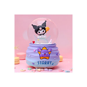 Kuromi Orta Boy Kar Küresi Işıklı, Müzikli, Mor, 12x8 Mor