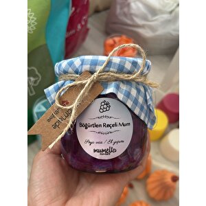 Böğürtlen Reçeli Jel Mum Cam Kavanoz ,%100 Soyawax El Yapımı, Okyanus Kokulu, 10x9 Mor