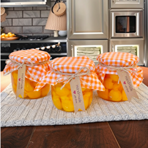 Ananas Reçeli Jel Mum Cam Kavanoz ,%100 Soyawax El Yapımı, Mandalina Kokulu, 10x9 Sarı