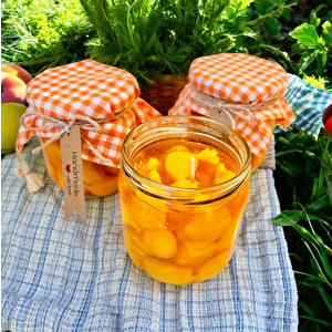 Ananas Reçeli Jel Mum Cam Kavanoz ,%100 Soyawax El Yapımı, Mandalina Kokulu, 10x9 Sarı