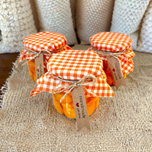 Ananas Reçeli Jel Mum Cam Kavanoz ,%100 Soyawax El Yapımı, Mandalina Kokulu, 10x9 Sarı