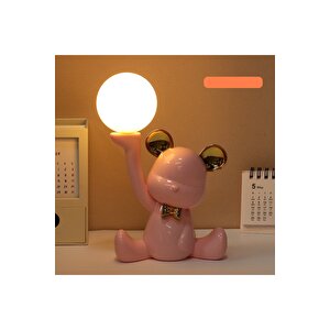 Ay Tutan Ayıcık Gece Lambası, Pembe, 19x15 Pembe