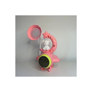 Uçaklı Ayıcık Masa Lambası, Pembe, 23x10 Pembe