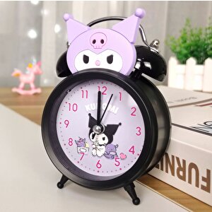 Kuromi Metal Masa Saati, Alarmlı Ve Işıklı, Mor, 13x8 Mor