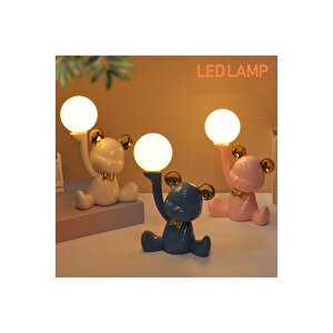 Ay Tutan Ayıcık Gece Lambası, Beyaz, 19x15 Beyaz