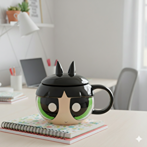 Puff Butterfly Seramik Kupa 400 Ml, Siyah, 14x11 Siyah