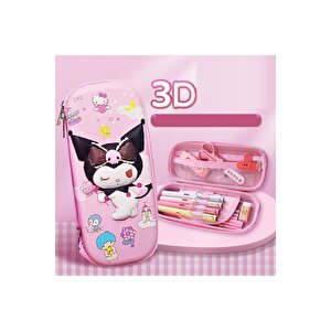 Kuromi 3d Çok Amaçlı Kalemlik Ve Kırtasiye Kutusu, 22x10 Pembe