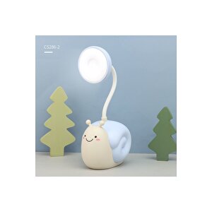 Salyangoz Masa Lambası Ve Kalemlik, Mavi, 29x9 Mavi