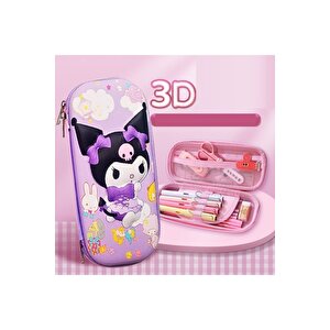 Kuromi 3d Çok Amaçlı Kalemlik Ve Kırtasiye Kutusu, 22x10 Mor